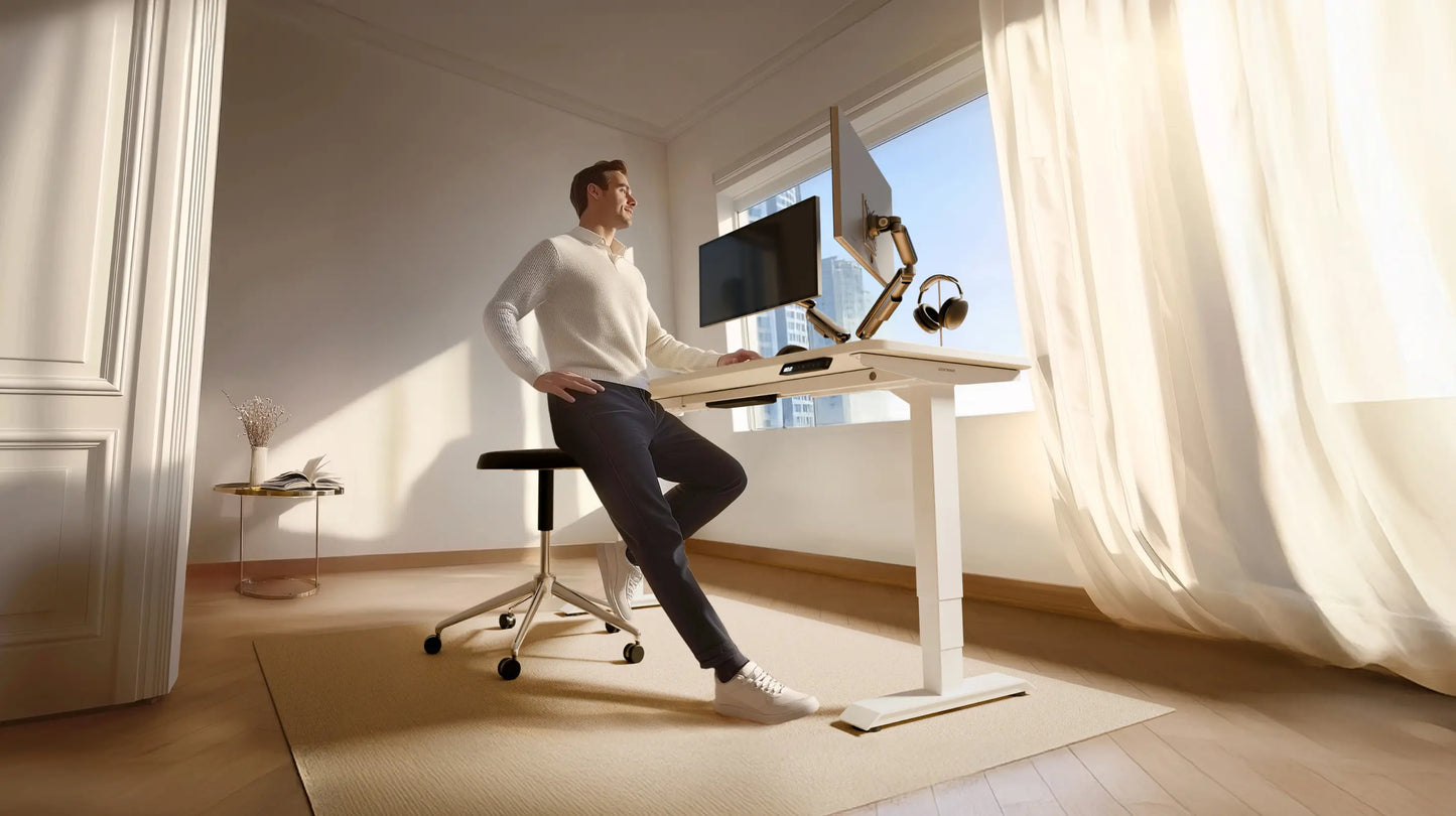 Slyora - Bureau assis-debout électrique réglable pour espace de travail