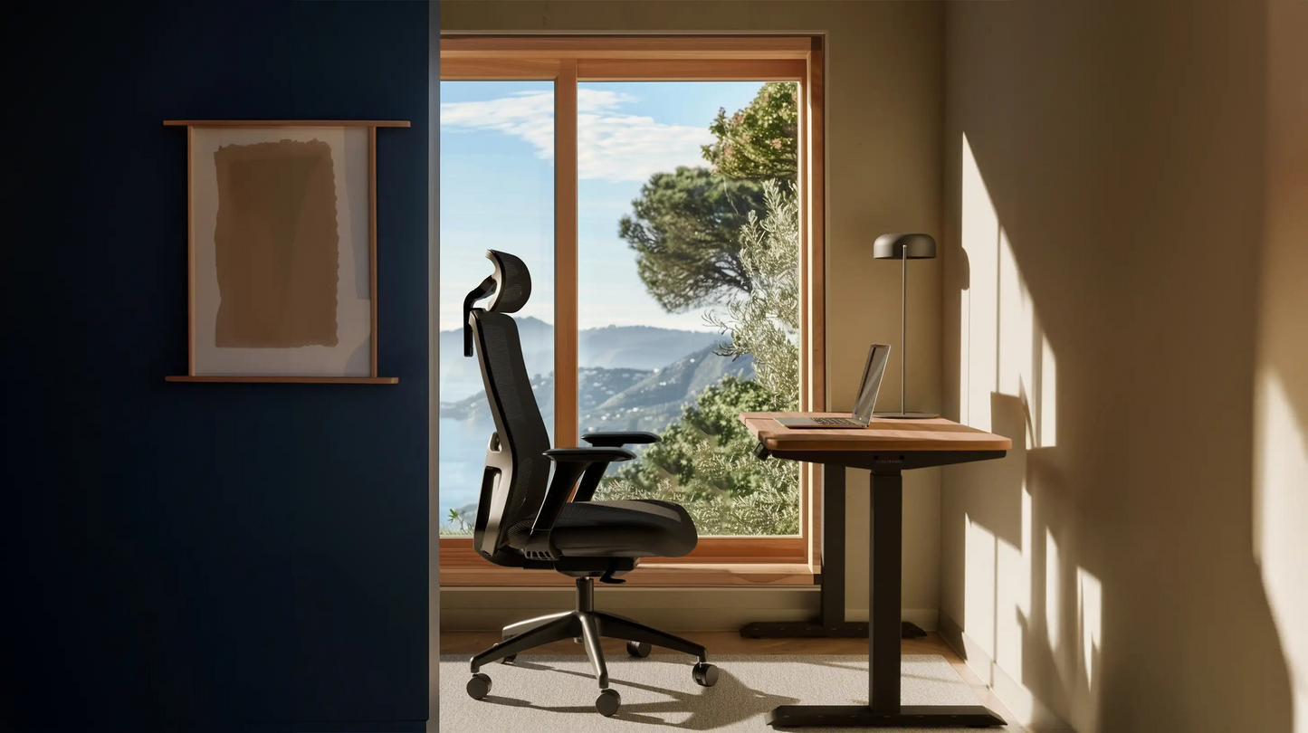 Chaise de bureau réglable Slyora – Design moderne et assise ajustable, Noir graphite