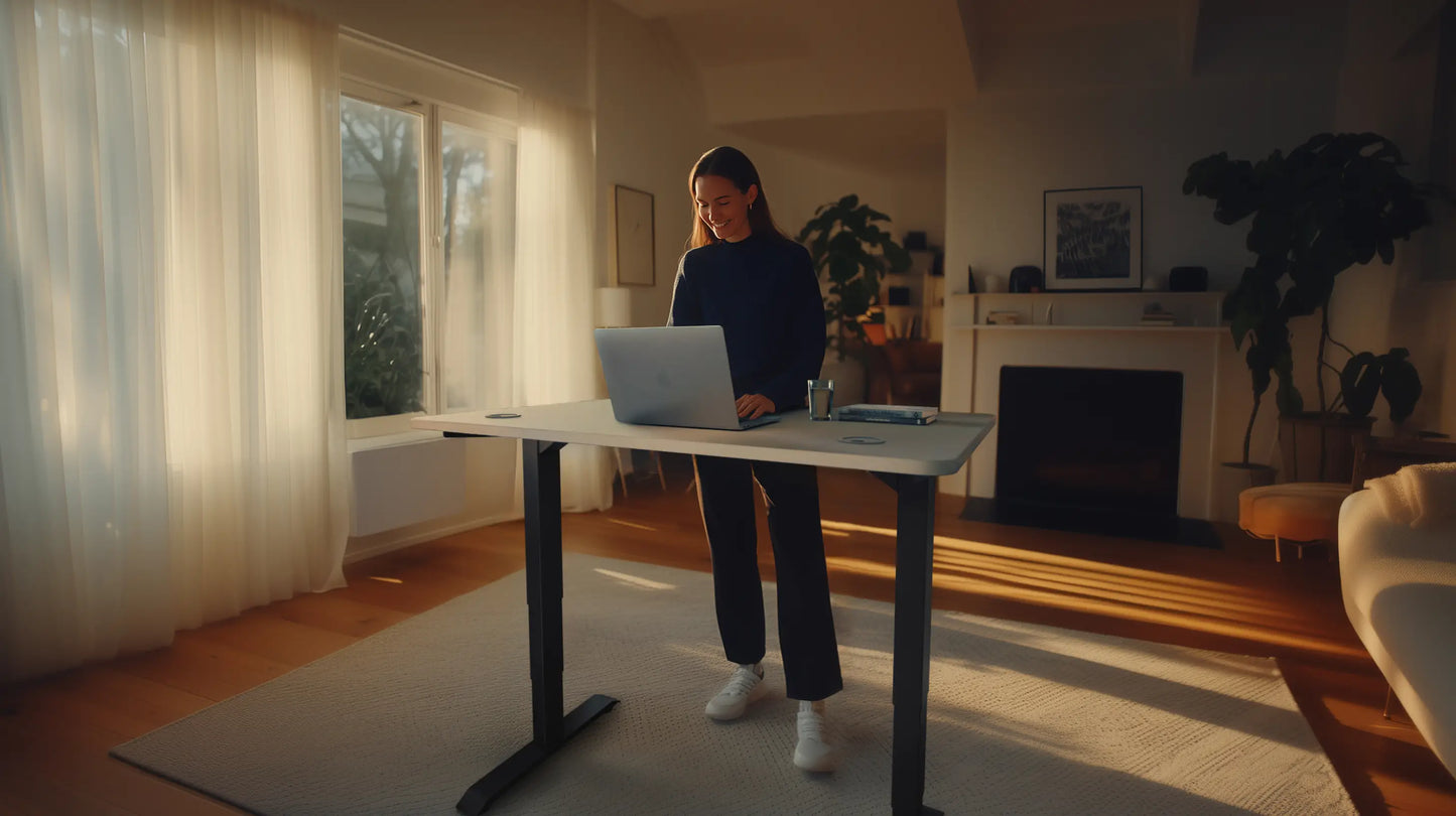 Slyora - Bureau assis-debout électrique réglable pour espace de travail