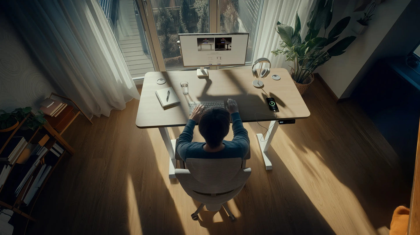 Slyora - Bureau assis-debout électrique réglable pour espace de travail